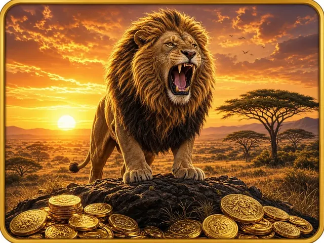 Portada del slot Mega Moolah con un león