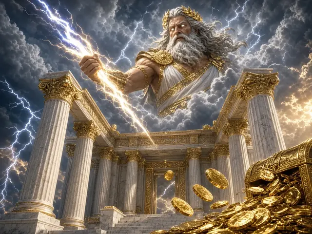 Portada del slot Gates of Olympus con Zeus