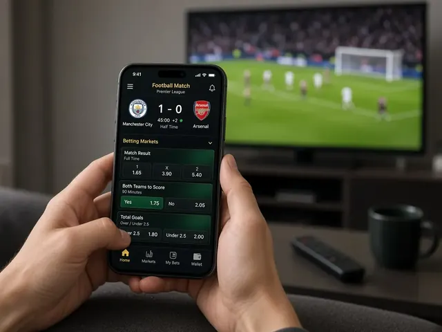 Persona usando la app de apuestas en el celular