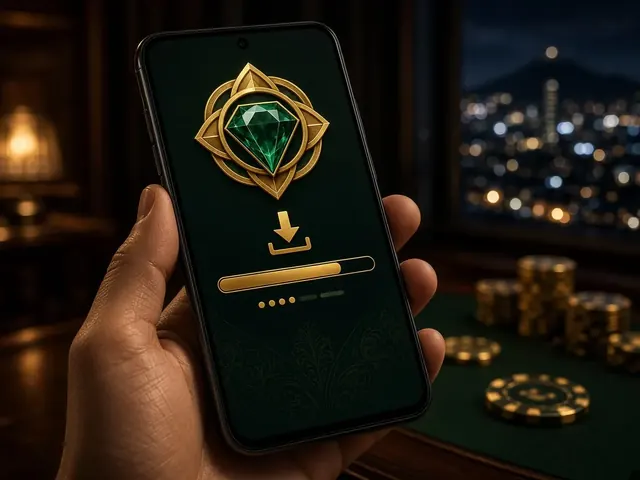 Celular Android instalando la app oficial de casino